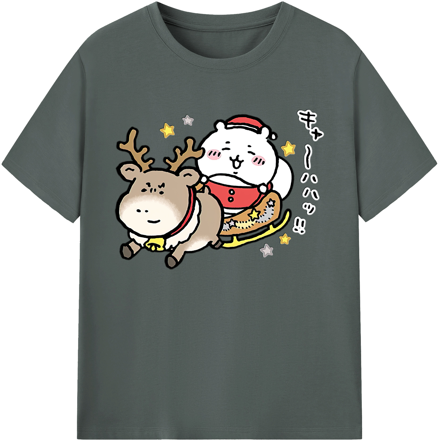 （画像用） ちいかわ ちいかわ Chii-kawa chiikawa 綿100％ メンズ半袖Tシャツ｜肌触りやわらか＆通気性